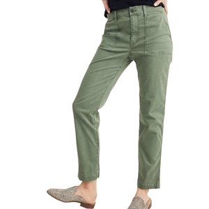 Madewell Army Green Loose Straight Leg Cargo High Waist Stovepipe Fatigue Pants